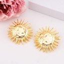 Aretes chunky de sol solidos baño 18k