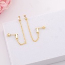 Piercings de cadena con zirconias baño 18k