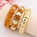 Set de 3 pulseras acrilicas baño 18k