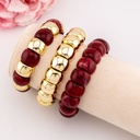 Set de 3 pulseras acrilicas baño 18k