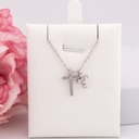 Cadena de cruz con zirconias baño 18k plat