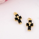 Dije de cruz con zirconias baño 18k negro