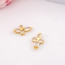 Dije de cruz con zirconias baño 18k AB