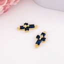 Dije de cruz con zirconias baño 18k azul