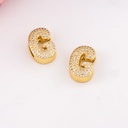 Separador de letras chunky con zirconias baño 18k