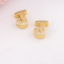 Separador de letras chunky con zirconias baño 18k