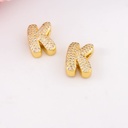 Separador de letras chunky con zirconias baño 18k