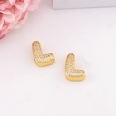 Separador de letras chunky con zirconias baño 18k