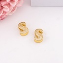Separador de letras chunky con zirconias baño 18k