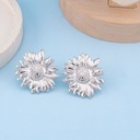 Aretes de flor en acero inoxidable