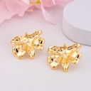 Aretes stud de hojas baño 18k