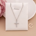 Cadena de cruz con zirconias plata 925 plat