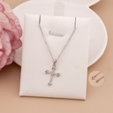 Cadena de cruz con zirconias plata 925 plat