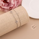 Pulsera doble con corazones plata 925 plat