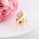 Anillo de gota con zirconias baño 18k