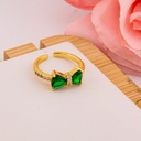Anillo ajustable de chongo con zirconias baño 18k