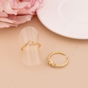 Anillo ajustable de corazon con zirconias baño 18k
