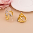 Anillo doble tono con zirconias baño 18k