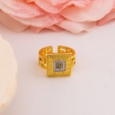 Anillo chunky de marca doble tono baño 18k