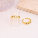Anillo ajustable de trebol con zirconias baño 18k
