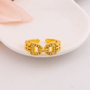 Anillo ajustable de marca con perlas baño 18k