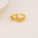Anillo ajustable de clavo con zirconias baño 18k
