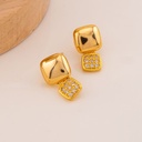 Aretes colgantes con zirconias baño 18k