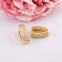 Argollas v con zirconias baño 18k