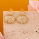 Aretes colgantes con zirconias baño 18k