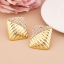 Aretes rectangulares con zirconias baño 18k