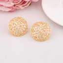 Aretes stud redondos con zirconias baño 18k
