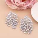 Aretes colgantes con zirconias baño 18k plat