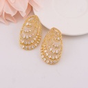 Aretes fancy con zirconias pin de plata hipoalergenico baño 18k