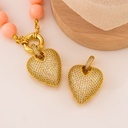 Dije de corazon chunky grande en micropave