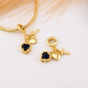 Charm de corazones con cruz baño 18k