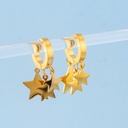 Argollas con colgantes de estrella en acero inoxidable