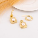 Aretes colgantes doble uso baño 18k