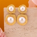 Aretes colgantes con perlas baño 18k
