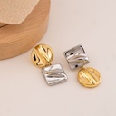 Aretes colgantes doble tono solidos baño 18k
