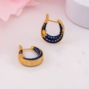 Argollas esmaltadas de marca baño 18k azules