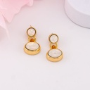 Aretes colgantes con Abalone baño 18k