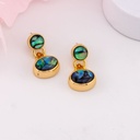Aretes colgantes con Abalone baño 18k
