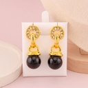 Aretes colgantes de perla baño 18k