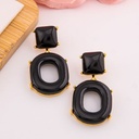 Aretes colgantes carey baño 18k