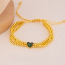 Pulsera ajutable de corazon con zirconias baño 18k