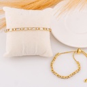 Pulsera ajustable con zirconias baño 18k