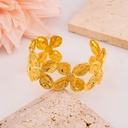 Brazalete de flores en acero inoxidable