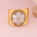 Brazalete chunky flor con concha nacar en rhinestone 