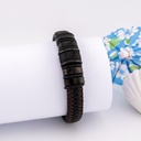 Pulsera para caballero de cuero acero inoxidable