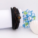 Pulsera para caballero de cuero acero inoxidable